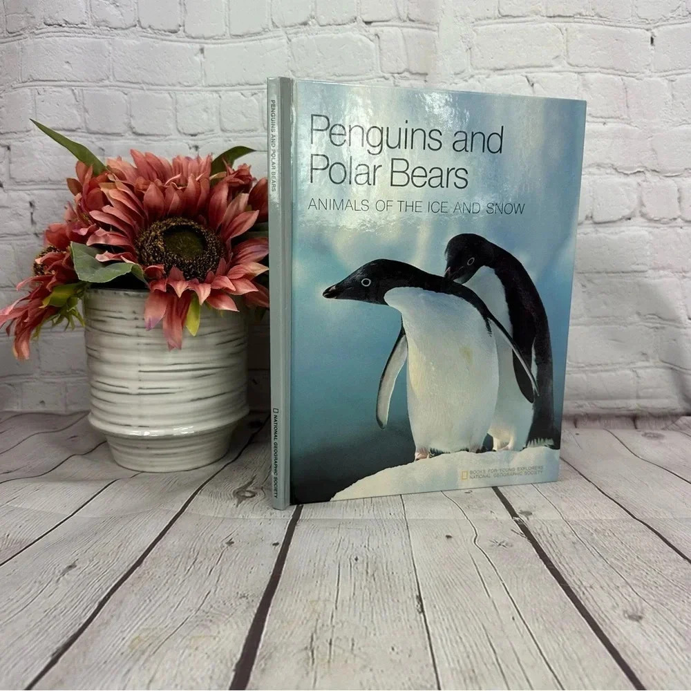 vintage penquins and polar bears animals of ice and snow children's book 1985
